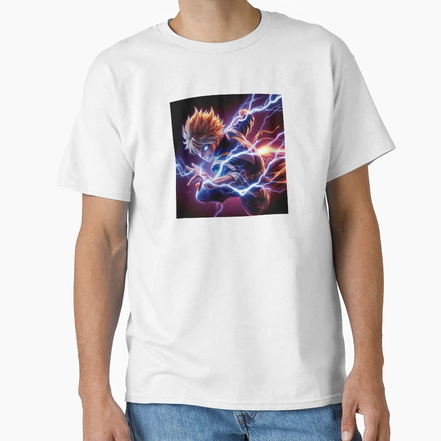 Lightning Power Up Anime 2 T-Shirt - Minimalist Print Men Women - T-Shirt, Sweatshirt, Hoodie