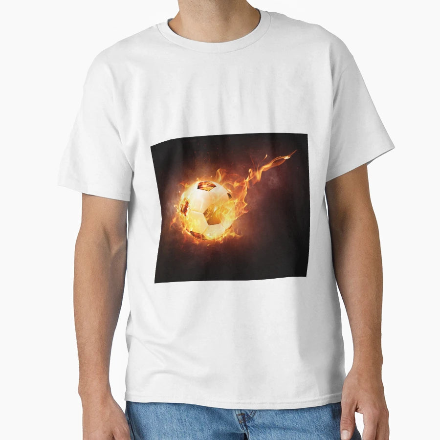Fire Soccer Ball T-Shirt - Novelty Apparel Men Women - T-Shirt, Sweatshirt, Hoodie
