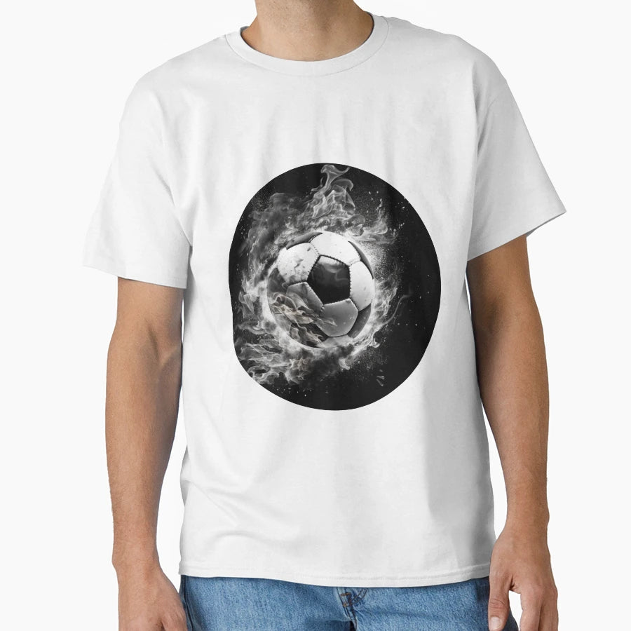 Soccer Ball Fire T-Shirt - Trendy Graphic Unisex - T-Shirt, Sweatshirt, Hoodie