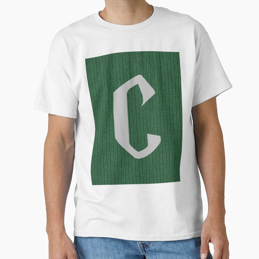 C Letter Harry P Hp Slyther Knitted T-Shirt - Aesthetic Graphic Men Women - T-Shirt, Sweatshirt, Hoodie