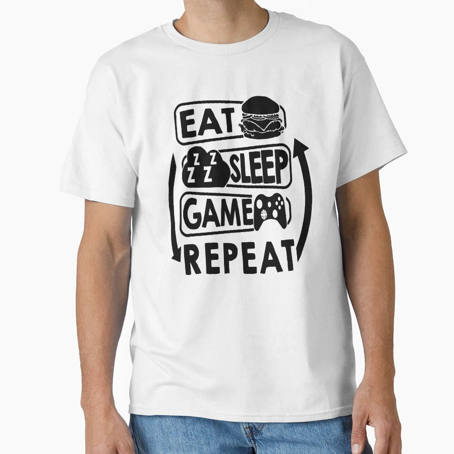 Sleep Game Repeat T-Shirt - Aesthetic Graphic Men Women - T-Shirt, Sweatshirt, Hoodie