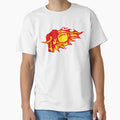 American Football Bull Flame Logo Fire T-Shirt - Unique Graphic Unisex - T-Shirt, Sweatshirt, Hoodie
