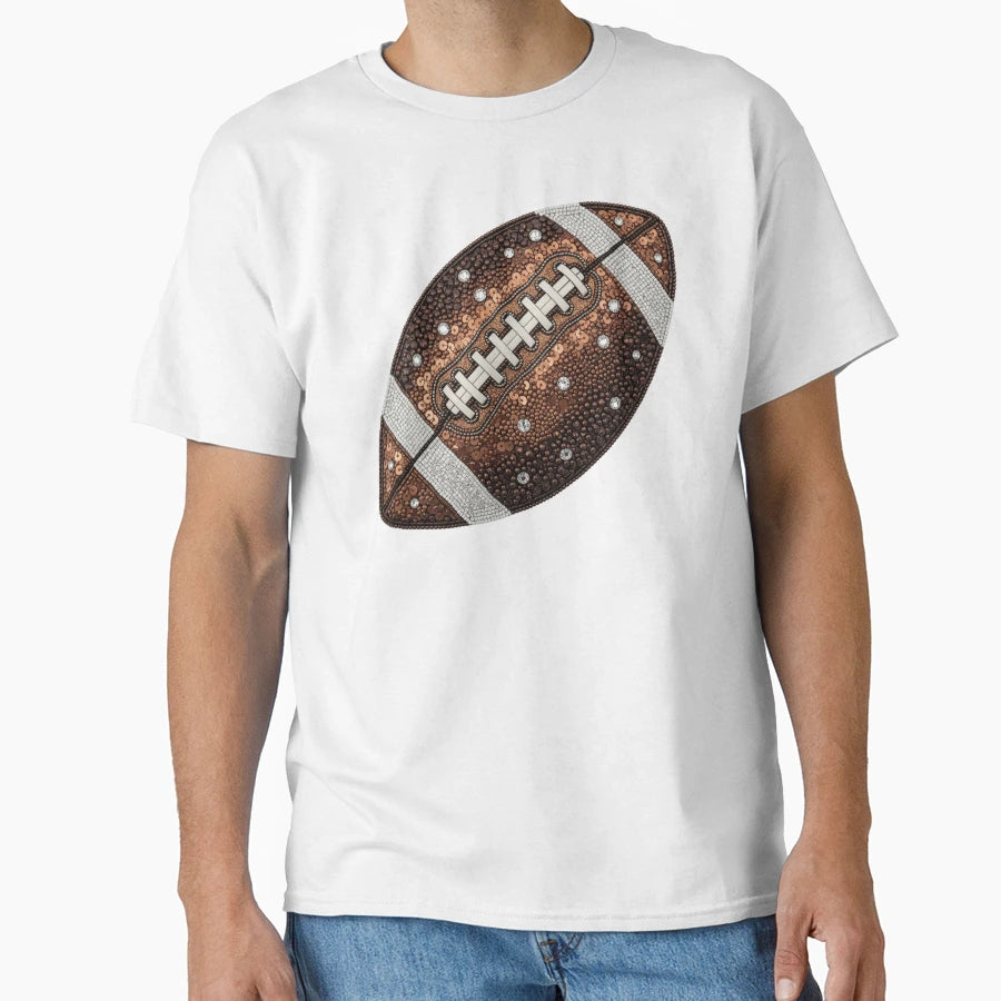 Glitzy Football T-Shirt - Casual Everyday Wear Men Women - T-Shirt, Sweatshirt, Hoodie