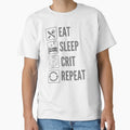 Eat Sleep Crit Repeat Dungeons And T-Shirt - Aesthetic Graphic Men Women - T-Shirt, Sweatshirt, Hoodie