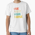 Eat Sleep Game Repeat Gamer Minimal T-Shirt - Novelty Apparel for Adults - T-Shirt, Sweatshirt, Hoodie