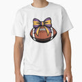 Purple Yellow Gold Football Coquette Bow T-Shirt - Trendy Graphic Unisex - T-Shirt, Sweatshirt, Hoodie