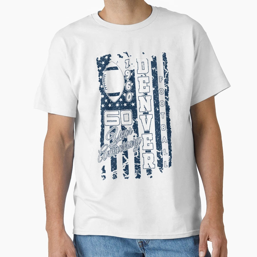 Denver Football Fan 60 Year Anniversary T-Shirt - Graphic Print for Adults - T-Shirt, Sweatshirt, Hoodie