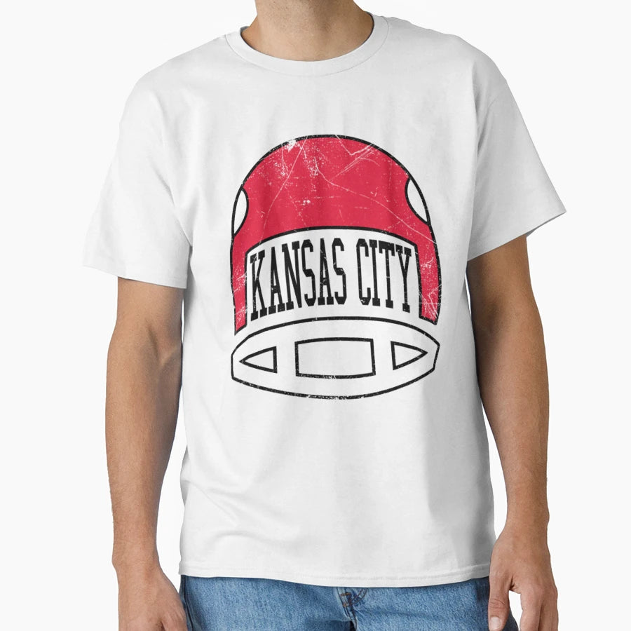 Kansas City Helmet White T-Shirt - Casual Everyday Wear Men Women - T-Shirt, Sweatshirt, Hoodie
