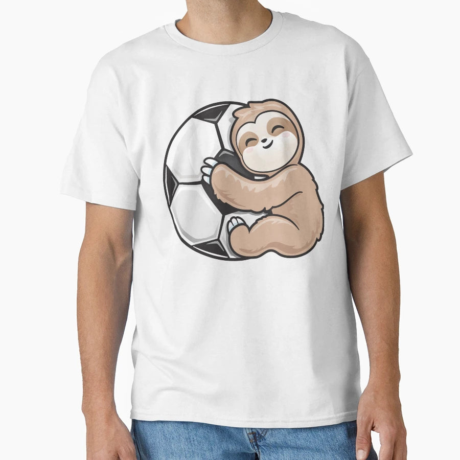 Soccer Adorable Sloth Loves Soccer T-Shirt - Unique Graphic Men Women - T-Shirt, Sweatshirt, Hoodie
