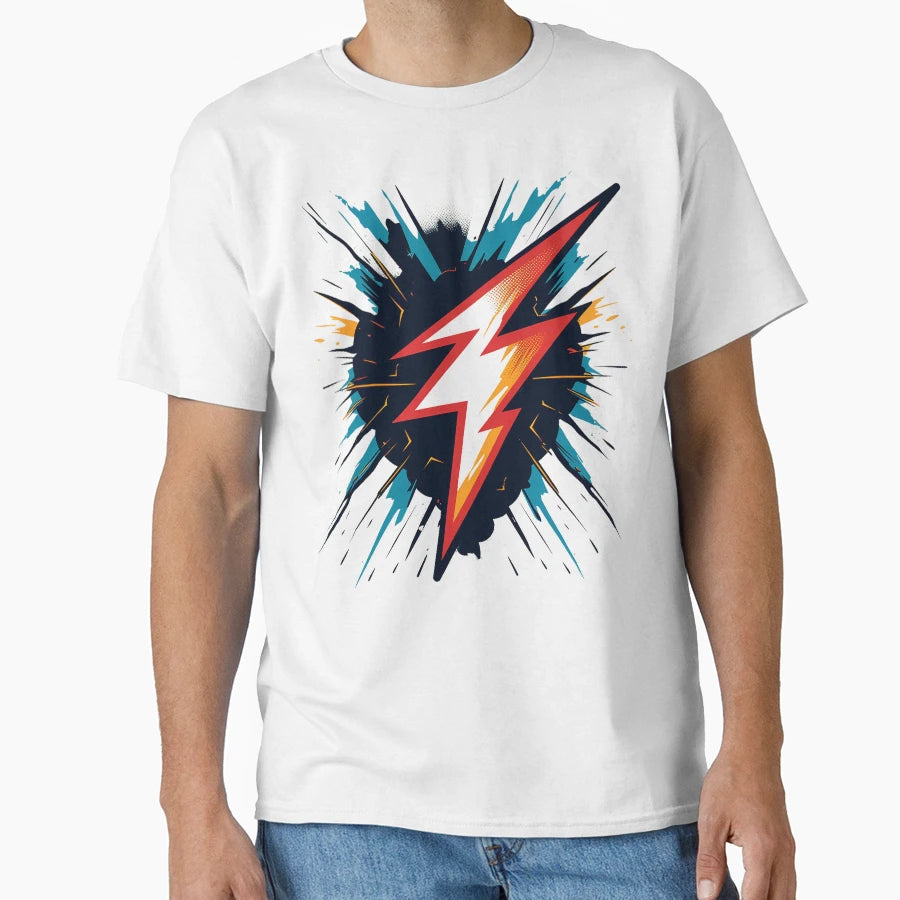 Thunder Inspired Minimalist Art T-Shirt - Custom Art Print Unisex - T-Shirt, Sweatshirt, Hoodie