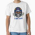 Chicago Football Helmet Sugar Skull Day T-Shirt - Custom Art Print Unisex - T-Shirt, Sweatshirt, Hoodie