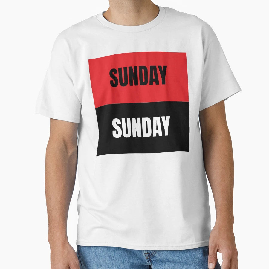 Sunday Pattern Red And Black Daily T-Shirt - Fun Novelty Design Unisex - T-Shirt, Sweatshirt, Hoodie