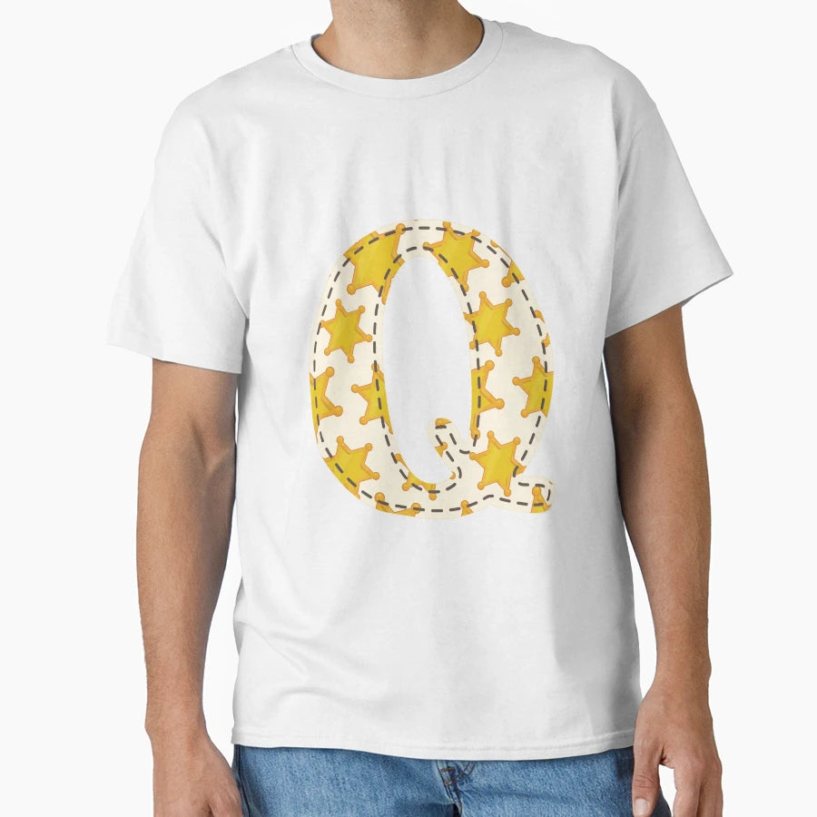 Cowboy Letter Q English Alphabet T-Shirt - Minimalist Print Unisex - T-Shirt, Sweatshirt, Hoodie