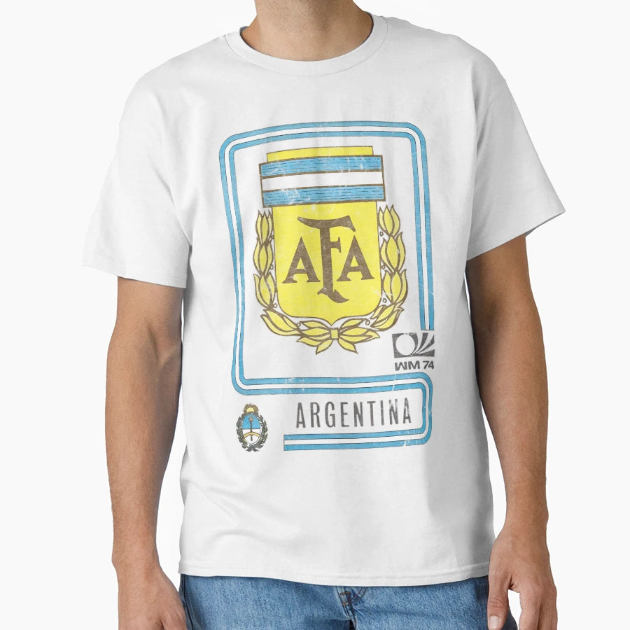 Argentina 70S Faded Soccer T-Shirt - Novelty Apparel for Adults - T-Shirt, Sweatshirt, Hoodie