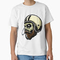 Smoking Skull Helmet T-Shirt - Fun Novelty Design Men Women - T-Shirt, Sweatshirt, Hoodie