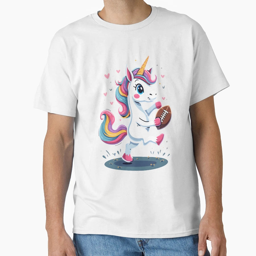 Touchdown Unicorn Magical Football Adventure T-Shirt - Graphic Print Unisex - T-Shirt, Sweatshirt, Hoodie