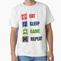 Eat Sleep Game Repeat T-Shirt - Aesthetic Graphic Men Women - T-Shirt, Sweatshirt, Hoodie