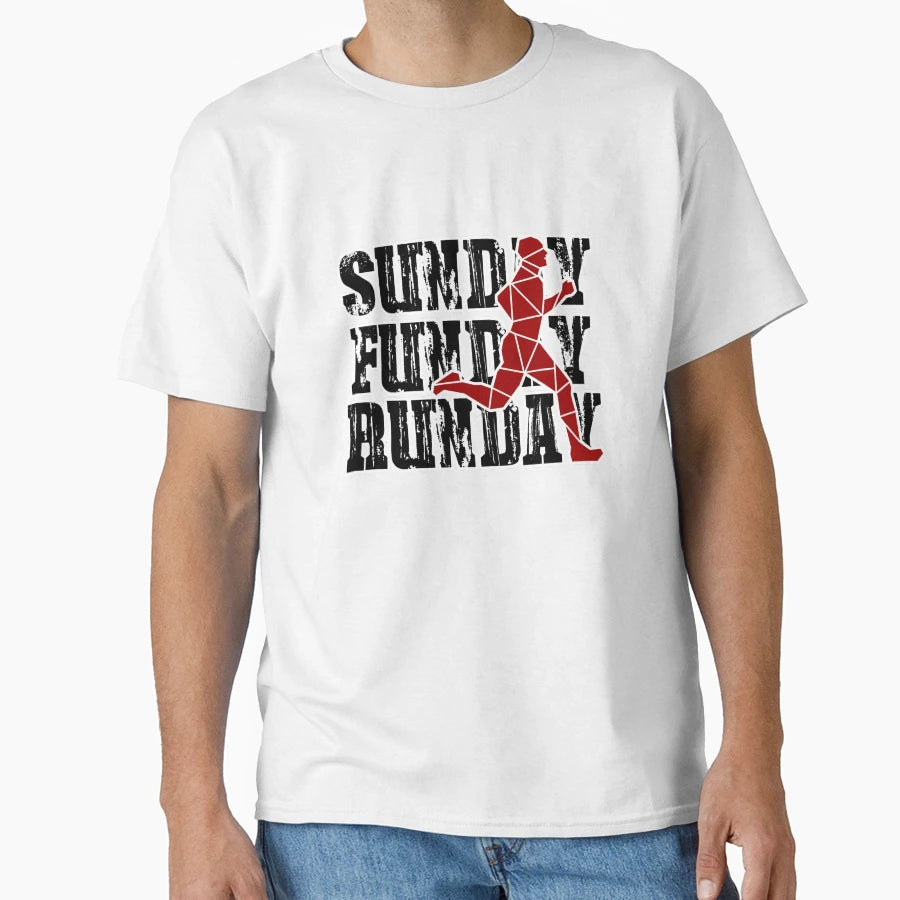 Sunday Funday Runday Red T-Shirt - Custom Art Print Unisex - T-Shirt, Sweatshirt, Hoodie