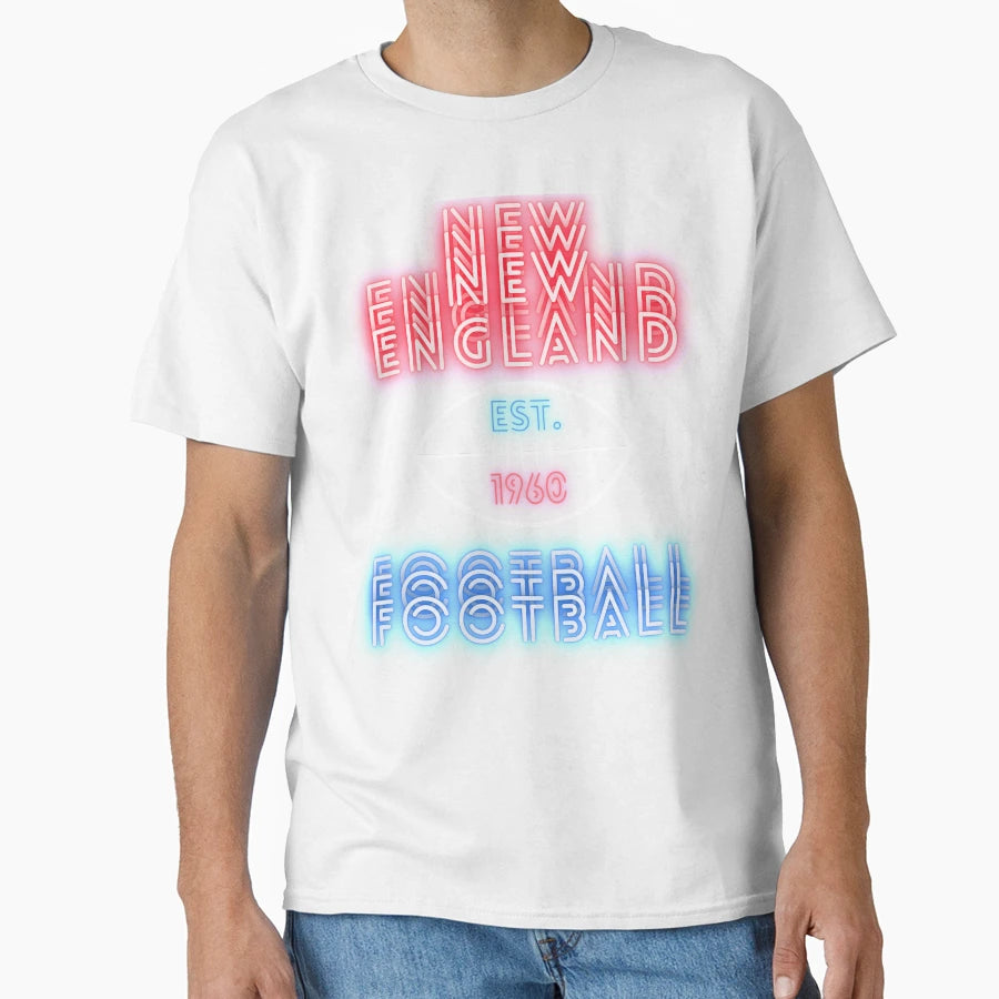 New England Football Throwback 80S T-Shirt - Minimalist Print for Adults - T-Shirt, Sweatshirt, Hoodie
