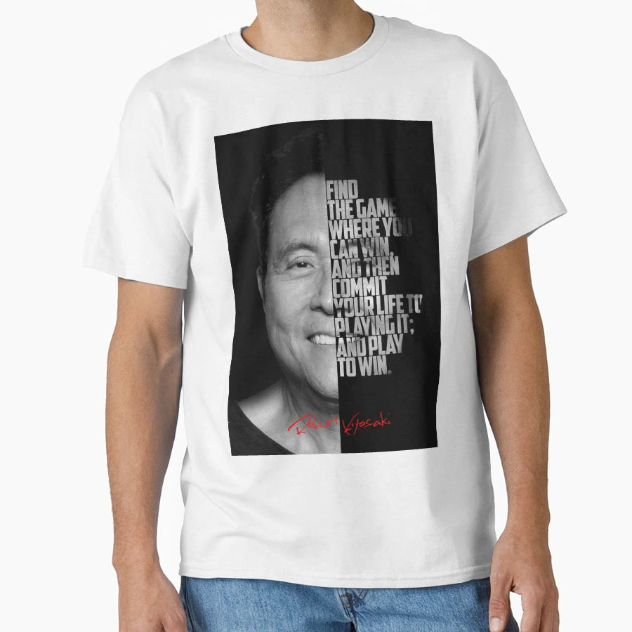 Black And White Robert Kiyosaki Rich Dad T-Shirt - Custom Art Print Unisex - T-Shirt, Sweatshirt, Hoodie