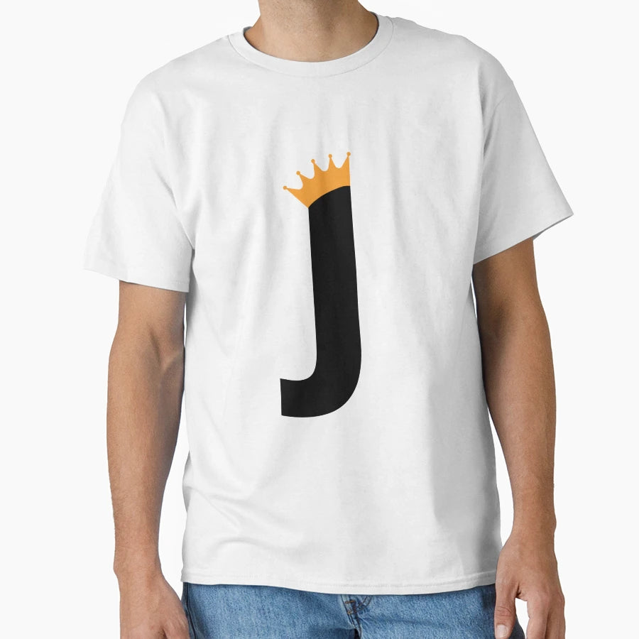 Crowned Monogram Letter J T-Shirt - Streetwear Style for Adults - T-Shirt, Sweatshirt, Hoodie