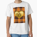 Abstract Warm Plaid Puff Gold Heart T-Shirt - Unique Graphic Men Women - T-Shirt, Sweatshirt, Hoodie