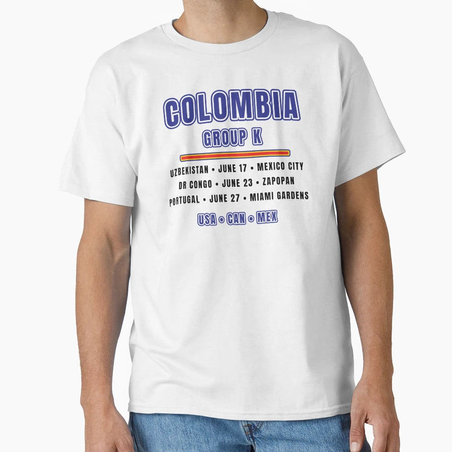 Colombia Football Fixtures Group K T-Shirt - Aesthetic Graphic Men Women - T-Shirt, Sweatshirt, Hoodie