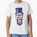 Skull Hipster Beard Glasses Hat T-Shirt - Fun Novelty Design for Adults - T-Shirt, Sweatshirt, Hoodie