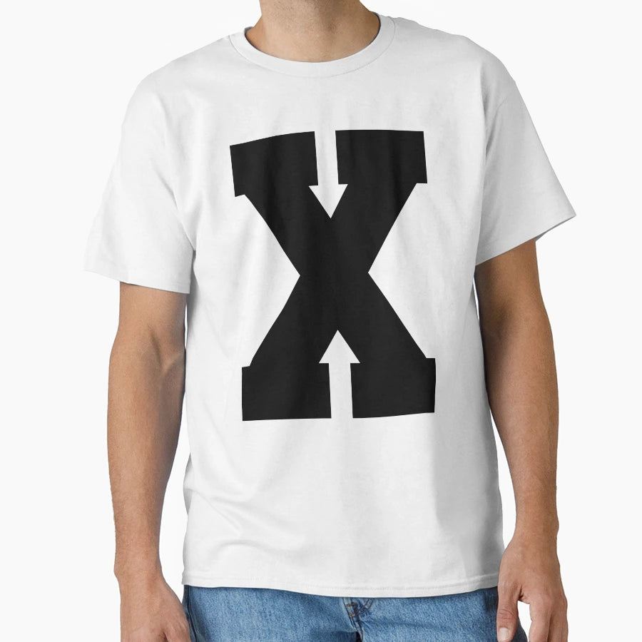 Alphabet Black X Sports Letter X T-Shirt - Custom Art Print Men Women - T-Shirt, Sweatshirt, Hoodie