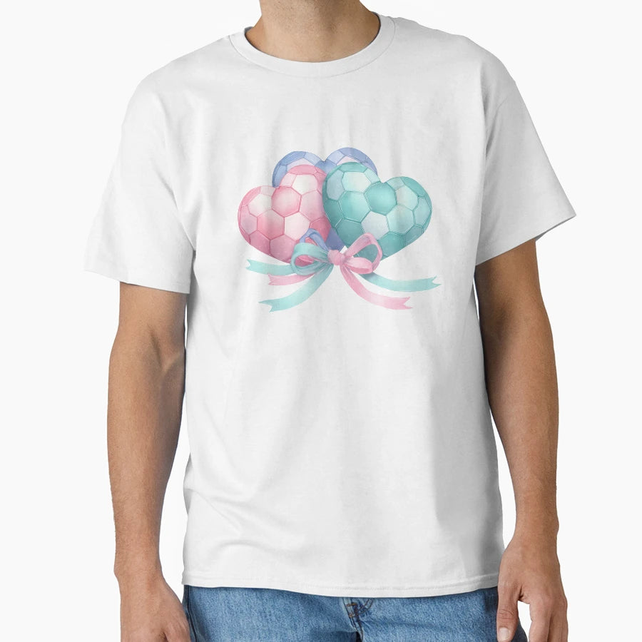 Soccer Heart Balloons T-Shirt - Trendy Graphic Unisex - T-Shirt, Sweatshirt, Hoodie