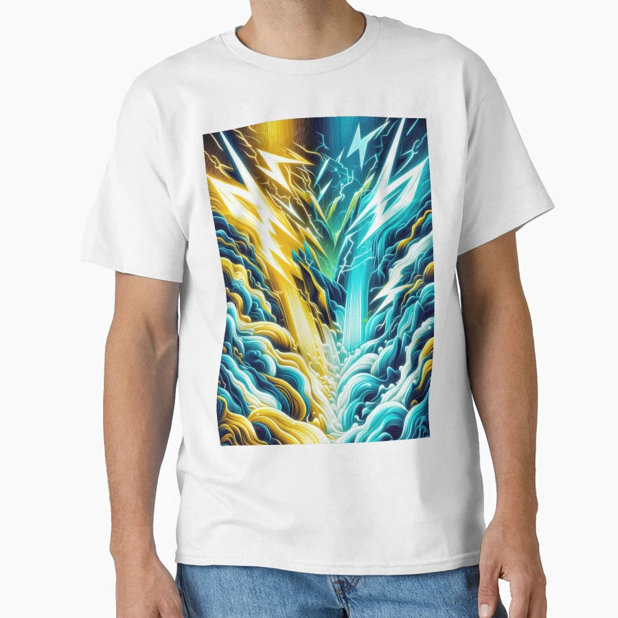 Lightning Clash T-Shirt - Custom Art Print Unisex - T-Shirt, Sweatshirt, Hoodie