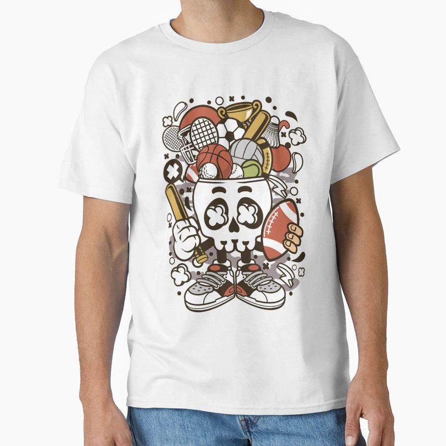 Sports Skull T-Shirt - Unique Graphic Unisex - T-Shirt, Sweatshirt, Hoodie
