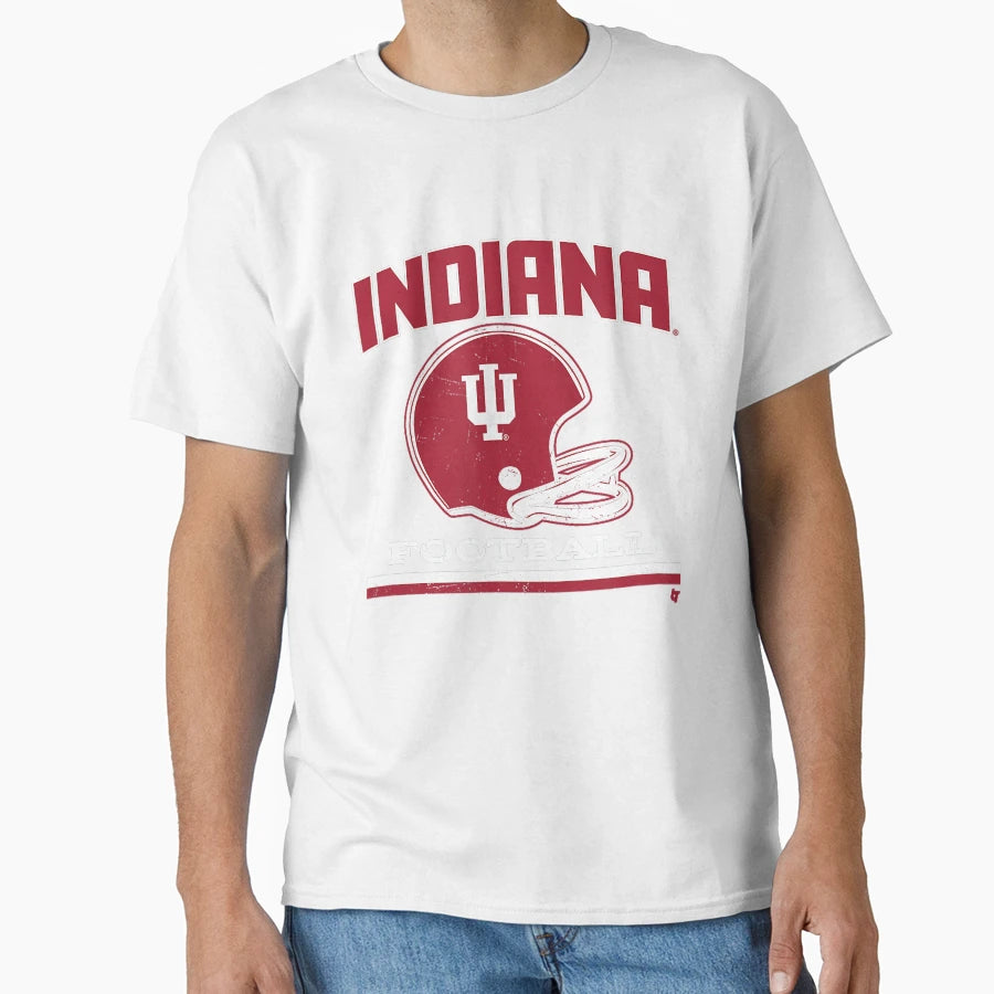 Indiana Hoosiers Football Helmet Team T-Shirt - Graphic Print Men Women - T-Shirt, Sweatshirt, Hoodie
