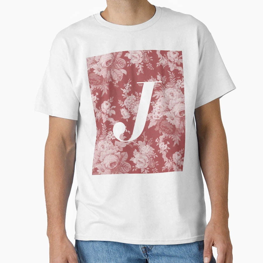 J Letter Alphabet Botanical Monogram T-Shirt - Graphic Print Men Women - T-Shirt, Sweatshirt, Hoodie