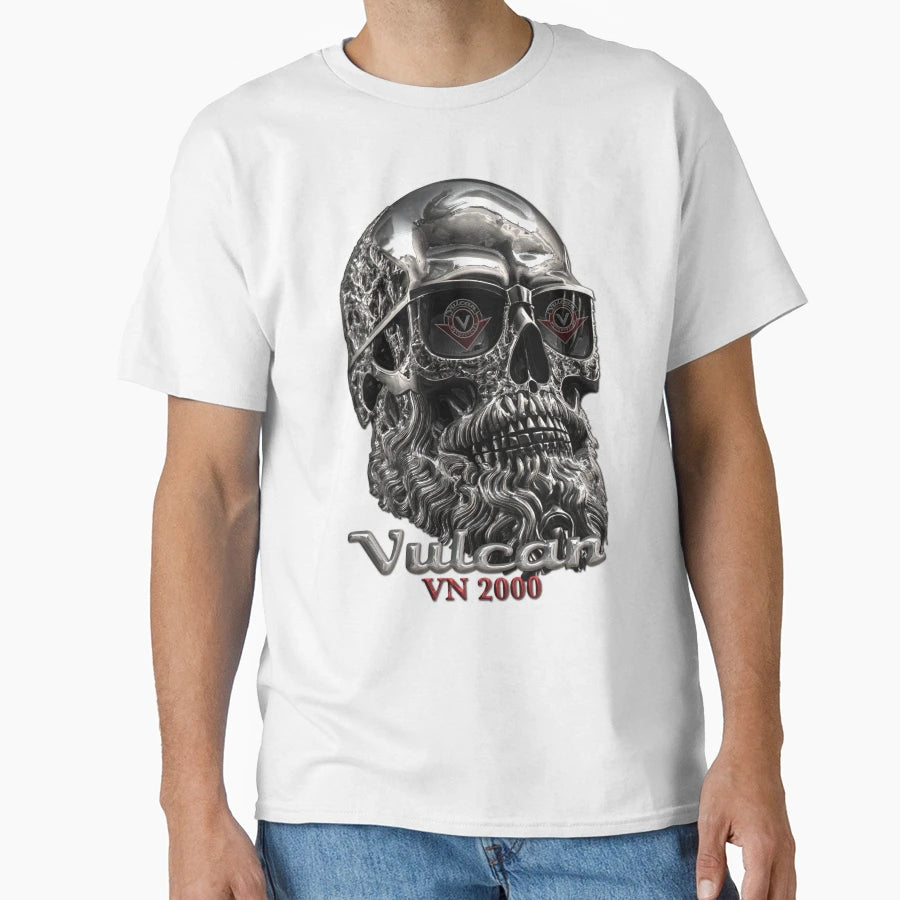 Vulcan Vn 2000 Skull 2 T-Shirt - Graphic Print Unisex - T-Shirt, Sweatshirt, Hoodie