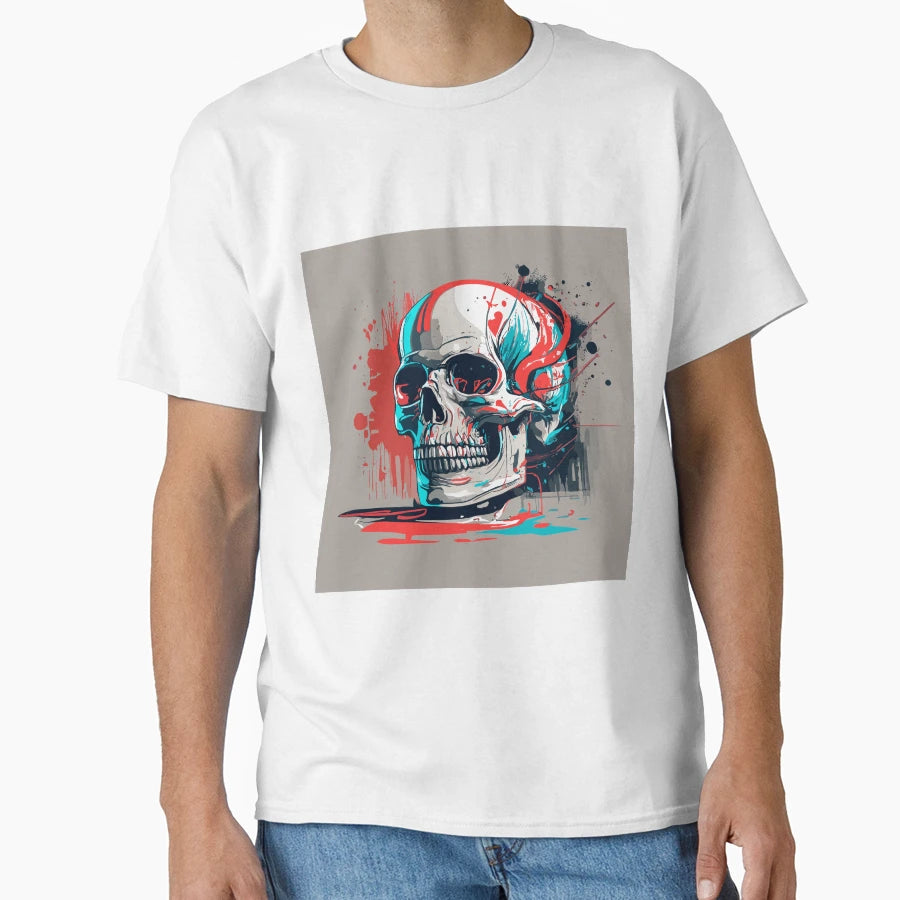 Skull No 6 T-Shirt - Custom Art Print Men Women - T-Shirt, Sweatshirt, Hoodie