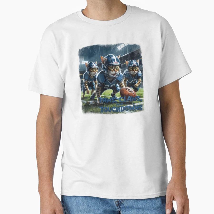 Paws Claws And Touchdowns Gift Football T-Shirt - Trendy Graphic Unisex - T-Shirt, Sweatshirt, Hoodie