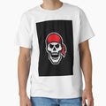 Simple Bold Pirate Skull Mascot Red T-Shirt - Aesthetic Graphic for Adults - T-Shirt, Sweatshirt, Hoodie