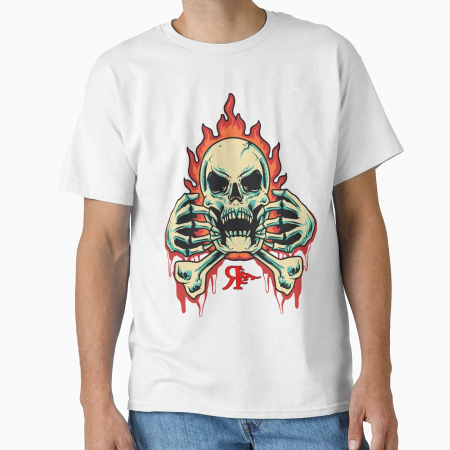 Rogue Skull Fire Tattoo Art T-Shirt - Unique Graphic Men Women - T-Shirt, Sweatshirt, Hoodie