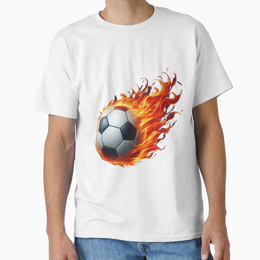 Fire Power Soccer Ball T-Shirt - Trendy Graphic for Adults - T-Shirt, Sweatshirt, Hoodie
