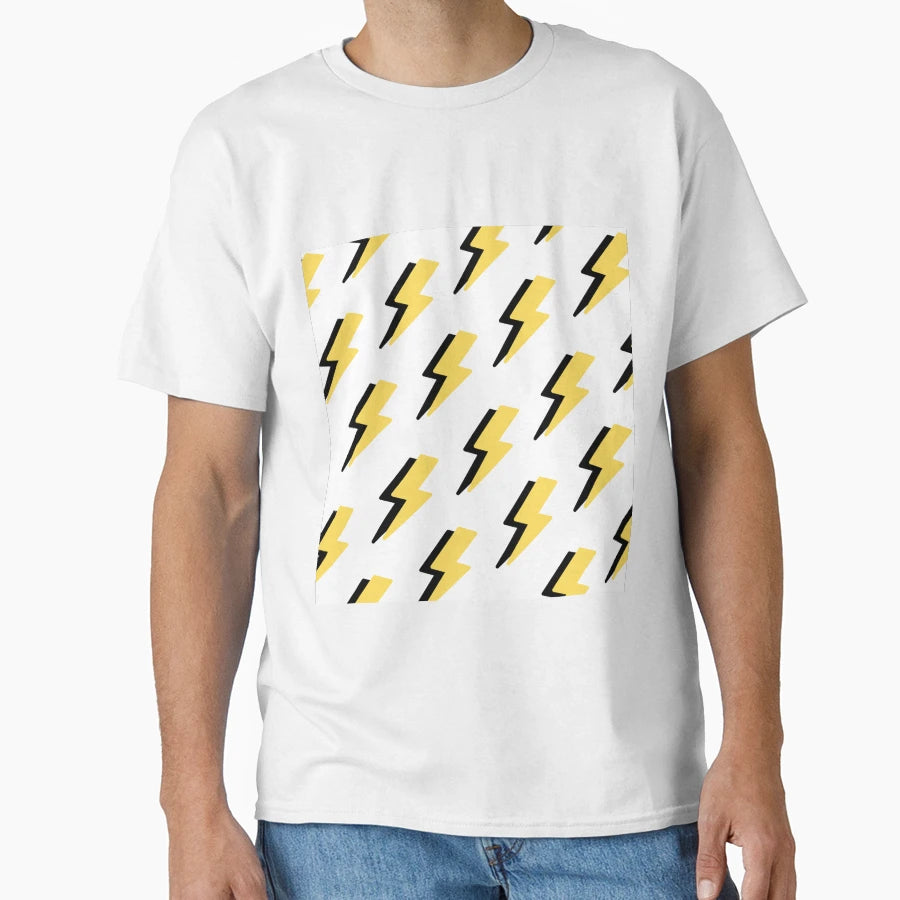 Lightning Bolt Pattern Black And T-Shirt - Novelty Apparel for Adults - T-Shirt, Sweatshirt, Hoodie