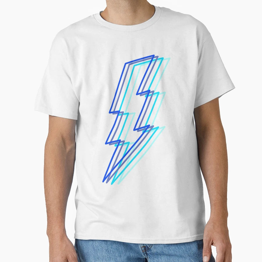 Blue Layered Lighting Bolt T-Shirt - Trendy Graphic Unisex - T-Shirt, Sweatshirt, Hoodie