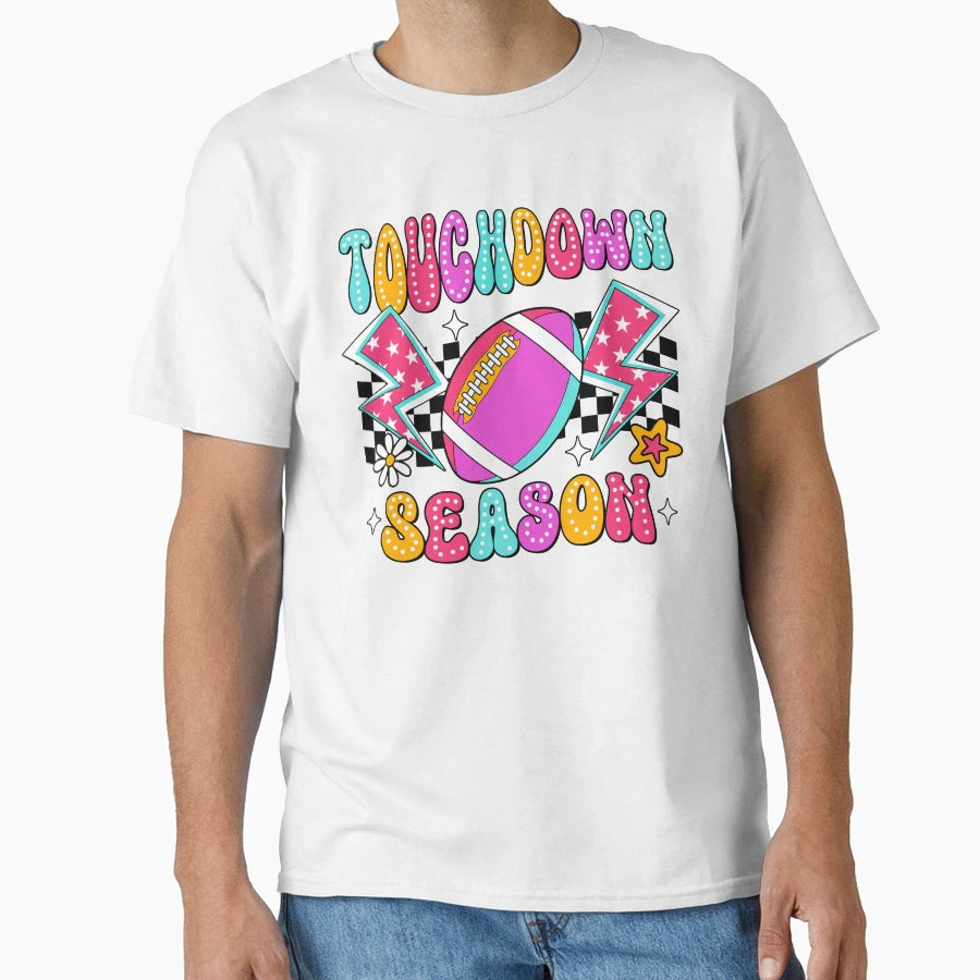 Colorful Touchdown Season T-Shirt - Minimalist Print Unisex - T-Shirt, Sweatshirt, Hoodie