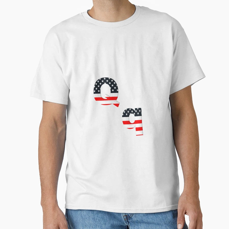 Alphabet Usa Q T-Shirt - Trendy Graphic for Adults - T-Shirt, Sweatshirt, Hoodie