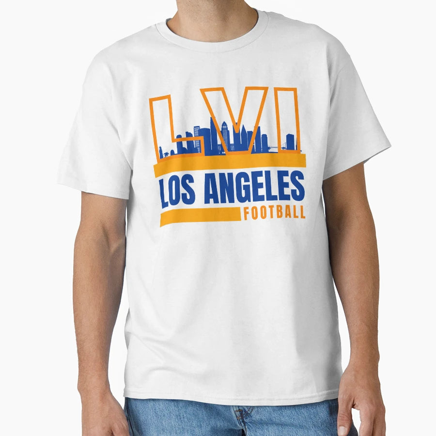Los Angeles Football Yellow Blue T-Shirt - Aesthetic Graphic for Adults - T-Shirt, Sweatshirt, Hoodie