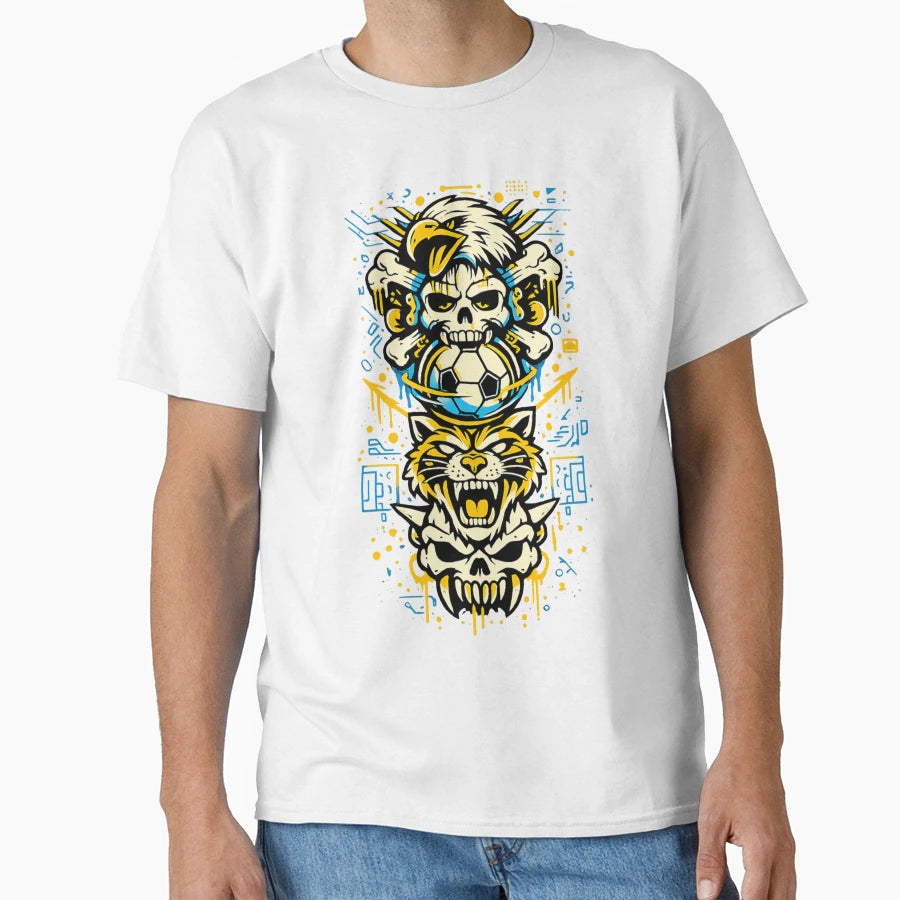 Cyberpunk Skull Soccer Streetwear T-Shirt - Streetwear Style for Adults - T-Shirt, Sweatshirt, Hoodie