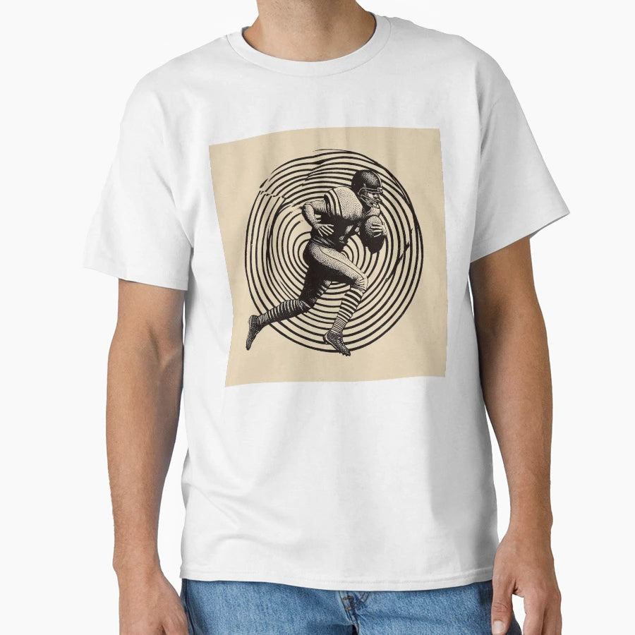 Football Player Motion T-Shirt - Trendy Graphic for Adults - T-Shirt, Sweatshirt, Hoodie