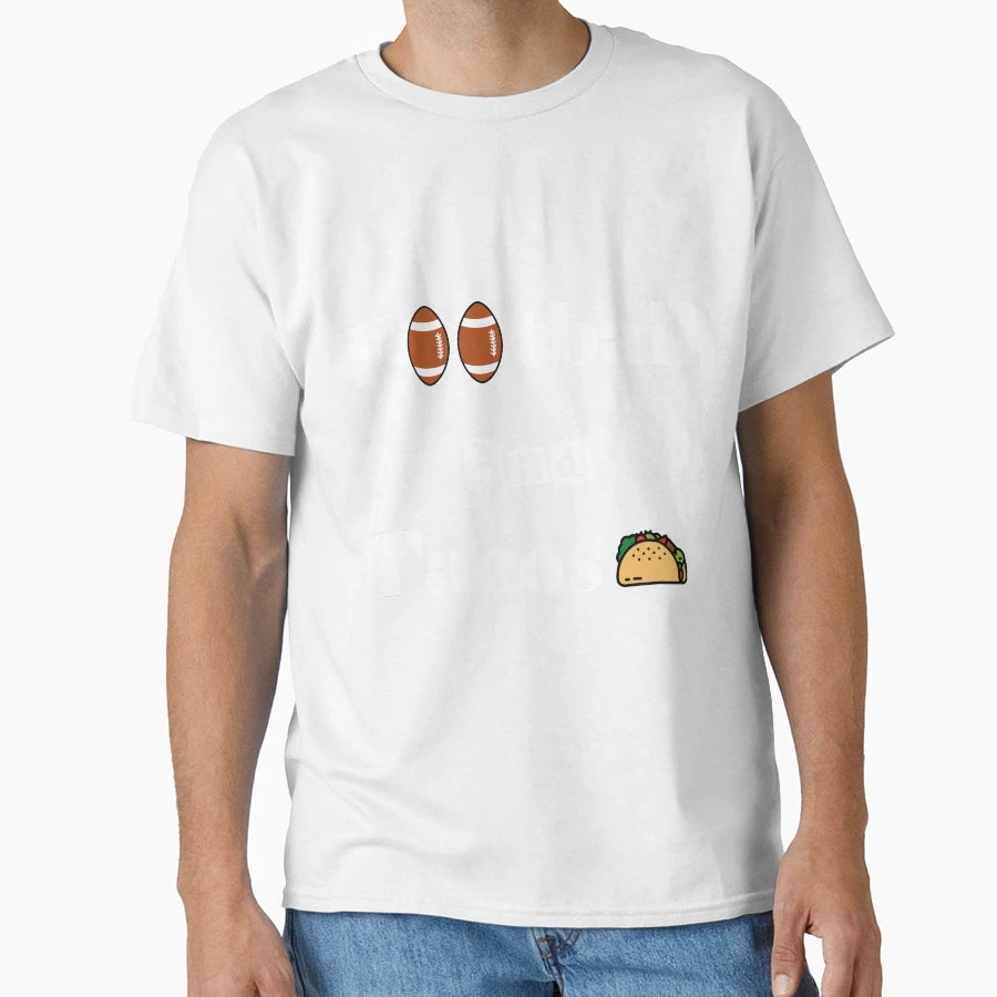 Football And Tacos Black T-Shirt - Fun Novelty Design for Adults - T-Shirt, Sweatshirt, Hoodie