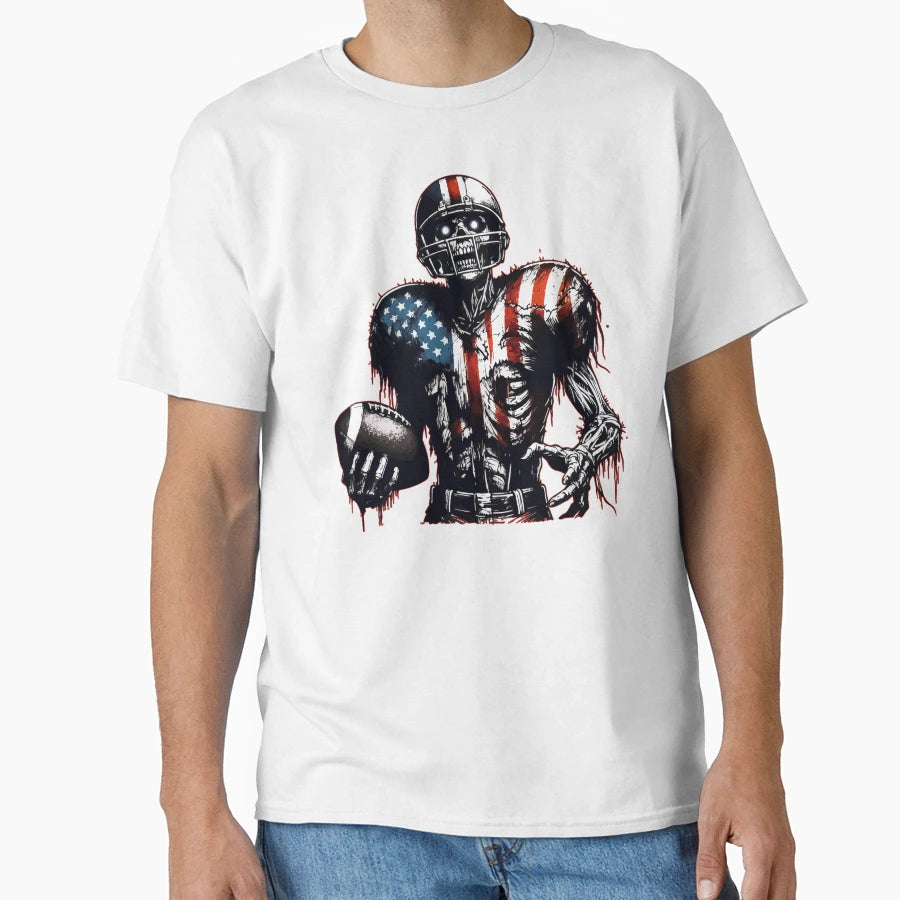 Spooky Season Halloween Zombie American T-Shirt - Aesthetic Graphic Unisex - T-Shirt, Sweatshirt, Hoodie