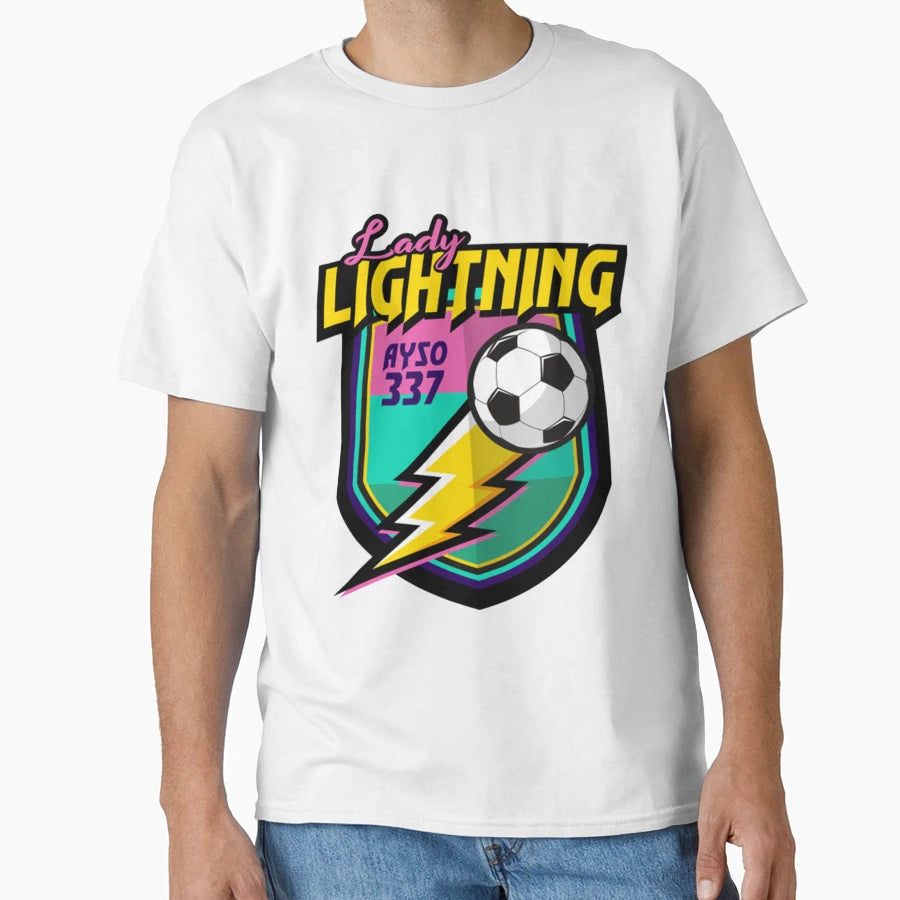 Soccer T Shirtlady Lightning T-Shirt - Casual Everyday Wear Men Women - T-Shirt, Sweatshirt, Hoodie